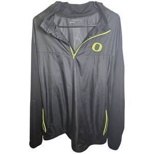 Nike Golf Yellow Volt Oregon Ducks Black Windbreaker Pullover Size 2XL